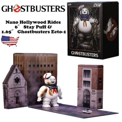 ■【ゴーストバスターズ】Ecto-1ミニカー1台➕フィギュア4体➕マシュマロマン Amazon | Jada 1:32スケール ゴーストバスターズ エクト1