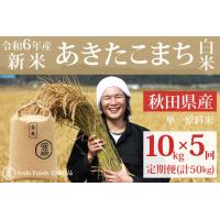 ふるさと納税 《令和6年産 新米予約》《定期便5ヶ月》秋田県産 あきたこまち 10kg(10kg×1袋)×5回【白米】計50kg 令和6年産 秋田県三種町 | ふるなび(ふるさと納税)