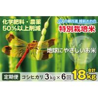 ふるさと納税 【令和5年産】【6ヶ月定期便】こしひかり 3kg × 6回 計 18kg【白米】減農薬・減化学肥料「特別栽培米」−地球にやさしいお米.. 福井県大野市 | ふるなび(ふるさと納税)