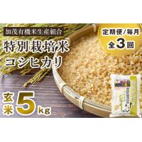 ふるさと納税 【定期便3回毎月お届け】新潟県加茂市産 特別栽培米コシヒカリ 玄米5kg 従来品種コシヒカリ 加茂有機米生産組合 定期便 定期購入 .. 新潟県加茂市 | ふるなび(ふるさと納税)