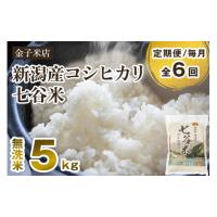 ふるさと納税 無洗米 新潟県 加茂市  令和7年産 定期便6ヶ月毎月お届け 老舗米穀店が厳選 新潟県加茂市産コシヒカリ「七谷米」無洗米 5kg 〈順次出荷〉 従来品… | ふるさとチョイス