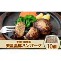 ふるさと納税 肉 ハンバーグ 岡山県 井原市  美星満天豚使用 黒豚手捏ね粗挽きハンバーグ 10個（生ハンバーグ） | ふるさとチョイス