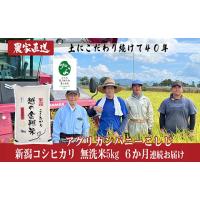 ふるさと納税 米 コシヒカリ 新潟県 長岡市 J8-7MC056F 6ヶ月連続お届け 新潟県長岡産コシヒカリ無洗米5kg 「小さな生き物たちと育むお米」認証品 | ふるさとチョイス