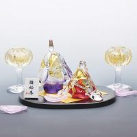 雛絵巻 桜（ガラスのひな人形）桜花びら３枚セット ガラス製 