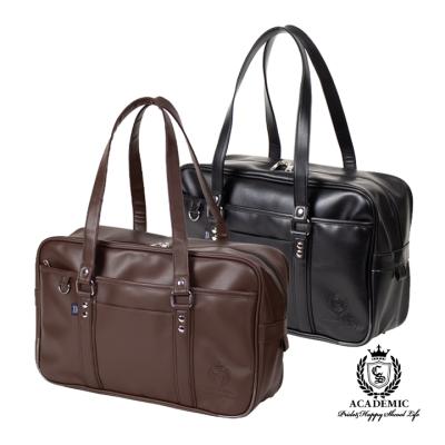 ブラウン 合成皮革 ハンドバッグ 手作り ツツバッグ ブラウン (M・Φ185mm×H220mm×ハンドル高130mm