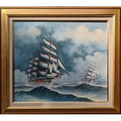 帆船絵画（絵画）｜美術、工芸品 | 楽器、手芸、コレクション の