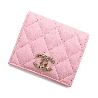 キャビアスキンシャネル財布ピンク（レディース二つ折り財布）の商品 