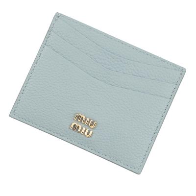 miumiu カードケース ミニ財布 ブルーグレー miumiu カードケース ミニ