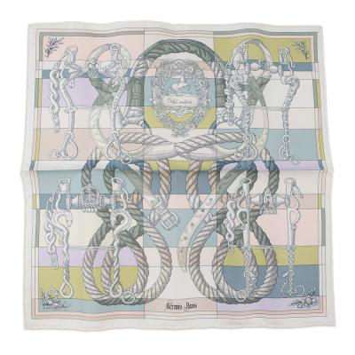 極美品　エルメス　カレ45 ガヴロッシュ Brides De Gala 送料無料 HERMES エルメス カレ45 BRIDES de GALA LOVE ホワイト ブルー マルチ