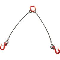ＴＲＵＳＣＯ ２本吊り玉掛けワイヤロープスリング アルミロックスリング フック付き １２ｍｍＸ１ｍ 1Ｓ | ものづくりのがんばり屋ヤフー店