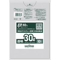 ■サニパック　Ｗ−３３環境クラブ３０Ｌ透明　１０枚　W-33-CL　1冊 | ものづくりのがんばり屋ヤフー店