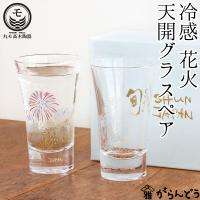 丸モ高木陶器 冷感花火 天開グラスペア 父の日 ぐい呑み 冷酒グラス 酒器 花火酒 冷酒 日本製 贈り物 | がらんどう 手仕事品と贈り物