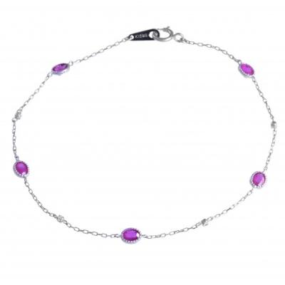 ルビー ブレスレット（アクセサリー素材：ホワイトゴールド）の