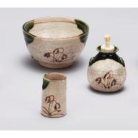 茶道具 茶箱用三点セット 陶器三点セット 祥瑞 山水 高野昭阿弥作 茶碗 