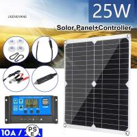 ソーラーパネル 25W ソーラーチャージャー コントローラーセット 太陽光発電 10A 12V 24V 対応 | LIGENGYANG