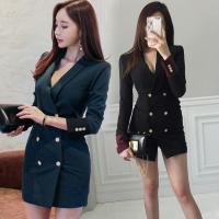 スーツジャケット 秋冬長袖ワンピース ジャケット風ワンピ タイト ミニ丈 ダブルボタン 上品 エレガント Vネック 通勤ol仕事 フォーマルドレス 結婚式 i13 Mrt Shop 通販 Yahoo ショッピング