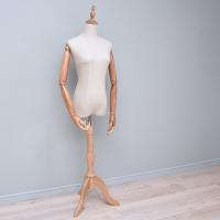 トルソー レディース 9号 マネキン 女性 パンツ対応 腕付き 可動 上半身 木製 布張り アンティーク ディスプレイ | ジージーバンク ヤフー店