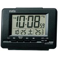 セイコークロック(Seiko Clock) セイコー クロック 目覚まし時計 電波 デジタル カレンダー 温度 表示 PYXIS ピクシス 黒 メタリック NR535K SEIKO | Selectshop AQURIUSU