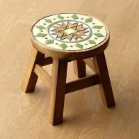 スツール 木製 椅子 いす イス ミニスツール 玄関 花台 ミニテーブル ウッドチェア おしゃれ 子供椅子 モザイク 