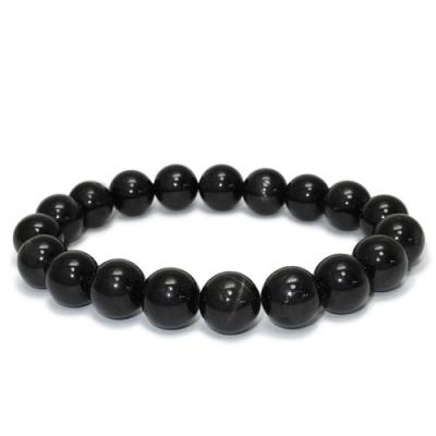 高品質ブラックオパールブレスレットS925（新品未使用）アジャスター付き4粒♡ オブシディアン ブレスレット 8mm 16.5～18.5cm S～LL サイズ