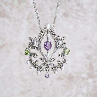 デザイン アメジスト ブローチ ペンダント 楽天市場】ローズアメジスト ペンダント 10ct Pt100 : ubazakura