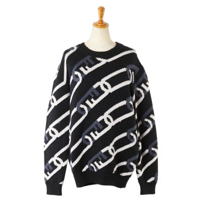FENDI ニット セーター サイズ48 FENDI フェンディ ニット メンズ セーター FF柄 クルーネック