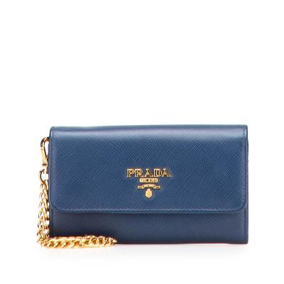 PRADA レディース二つ折り財布（色：ブルー系）｜財布