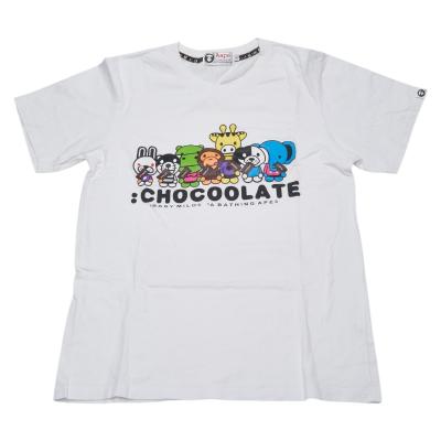 アベイシングエイプ BABY MILO チョコレート 半袖Tシャツ サイズ:L ホワイト マルチカラー コットン レディース A BATHING APE 【中古】 アベイシングエイプ BABY MILO チョコレート 半袖Tシャツ サイズ:L