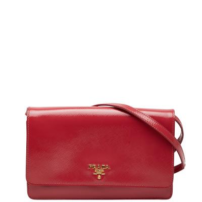 ◆ PRADA プラダ サフィアーノレザー ショルダーウォレット バッグ 長財布 プラダ ショルダーウォレット サフィアーノ（レディースショルダー