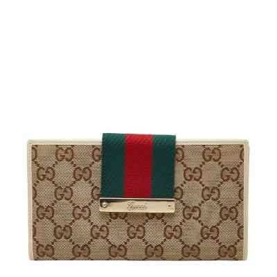 グッチ 長財布 ggキャンバス レザー シェリー wホックのおすすめ人気 