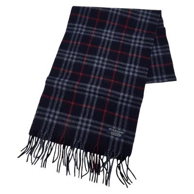 BURBERRY（バーバリー） チェック マフラー ネイビー カシミヤ100