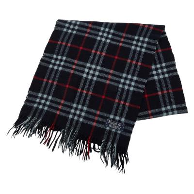 バーバリー ロンドン カシミヤ 100% マフラー ノバチェック ネイビー BURBERRY（バーバリー） マフラー MU 168X30 TBAR BIAS CHK 8099710