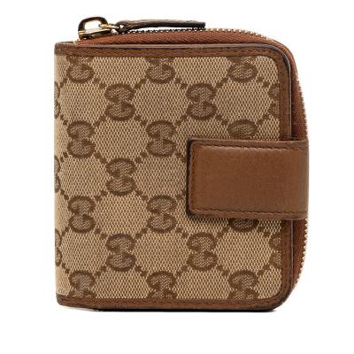 GUCCI グッチ 二つ折り財布 レザー ブラウンのおすすめ人気商品一覧