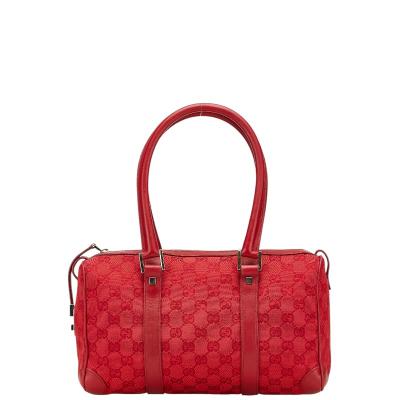 GUCCI グッチ GGキャンバス ミニ ボストンバッグ ハンドバッグ 赤 楽天市場】美品 GUCCI グッチ ベージュ レッド ゴールド金具 GG