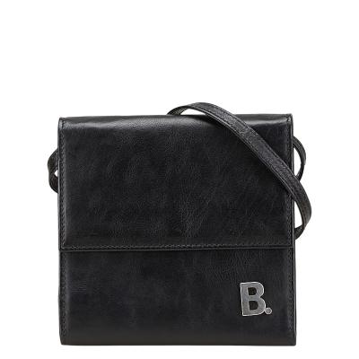 ✨美品✨BALENCIAGA バレンシアガ　 三つ折り財布　ロゴ　ブラックレザー BALENCIAGA バレンシアガ 三つ折り財布 ロゴ ブラック レザー