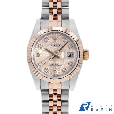 ロレックスデイトジャスト１７９１７１の関連品（正規の美品）など３点 ROLEX（ロレックス） デイトジャスト 10Pダイヤ 179171G ピンク 彫り