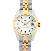 ロレックス デイトジャスト 10Pサファイア 179173NGS ホワイトシェル Z番 中古 レディース 腕時計 | GINZA RASIN ヤフー店