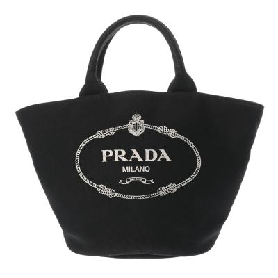 【人気商品】PRADA プラダ　カナパストーンスタッズ　トートバック　黒　良品 中古・古着通販】PRADA (プラダ) カナパラインストーントート