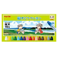 図工クレヨン 16色 クレヨン 小学校 ぺんてる 文具 絵画 工作 PTCG1-16 極太 文具 図工 美術 授業 学校 幼稚園 保育園 スケッチ | zakka green