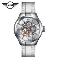 MINI AUTOMATIC WATCH 161808 ホワイト 42mm 機械式腕時計 両面スケルトン 自動巻き シリコンラバー Dバックル ミニ オートマティックウォッチ ミニクーパー | GLOBAL BRANDING