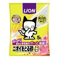 LION ニオイをとる砂 24時間ニオイ菌をパワフル抗菌 ガッチリ固める！帰宅後までず〜っと消臭 5L ライオン商事 | イオンスタイルオンラインGBショップ