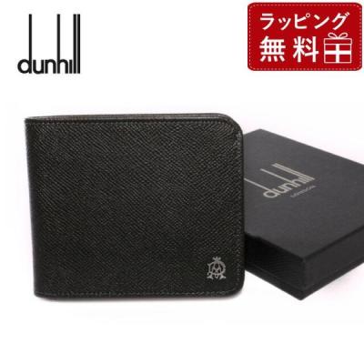 ⭐️極美品⭐️　dunhill　ダンヒル　二つ折り財布　レザーウォレット　黒 二つ折り 財布 レザー ロゴ 金具 黒 ブラック ゴールドカラー