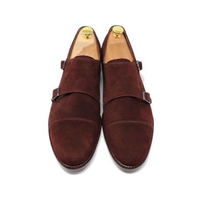 美品GLENFORD 本革シングル モンクストラップ スクエアトゥ