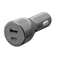 オウルテック Power Delivery対応 USB車載充電器 USB Type-Aポート×１ USB-C (Type-C)ポート×１ 最大出力5.4A 12V/24V車両対応 ブラック OWL-CCU1CPD-BK | Go with Store