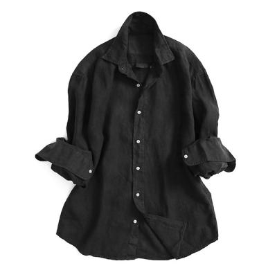 フランクアンドアイリーン　長袖シャツ　コットン　黒　BARRY 製品染め フランクアンドアイリーン 長袖シャツ コットン 黒 BARRY 製品