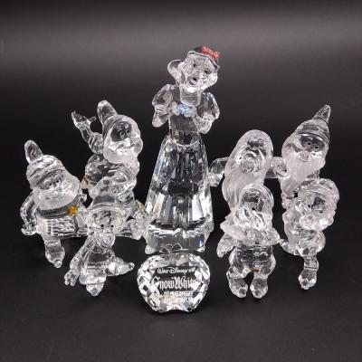 SWAROVSKI - スワロフスキー SWAROVSKI 白雪姫と七人の小人 タイトルプレート セット オブジェ 置物 994881 クリア ディズニー【中古】 SWAROVSKI スワロフスキー 白雪姫と七人の小人 タイトルプレート