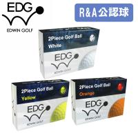名入れ EDWIN GOLF ゴルフボール 【EDBA-3775】 12個入り R&amp;A公認球 オウンネーム 名入れギフト ホワイト オレンジ イエロー | ゴルフトゥエンティ