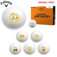【オリジナルプリントゴルフボール(納期2-4日)】キャロウェイ WARBIRD DISTANCE+ 1ダース(12球) スマイルA[オウンネーム(マーク)] | ゴルフショップセブンGOLF7