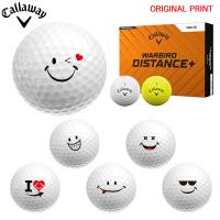 【オリジナルプリントゴルフボール(納期2-4日)】キャロウェイ WARBIRD DISTANCE+ 1ダース(12球) スマイルB[オウンネーム(マーク)] | ゴルフショップセブンGOLF7