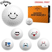 【オリジナルプリントゴルフボール(納期2-4日)】キャロウェイ WARBIRD DISTANCE+ 1ダース(12球) BADスマイルC[オウンネーム(マーク)] | ゴルフショップセブンGOLF7